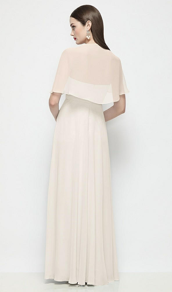 Back View - Ivory Chiffon Flounce Cape