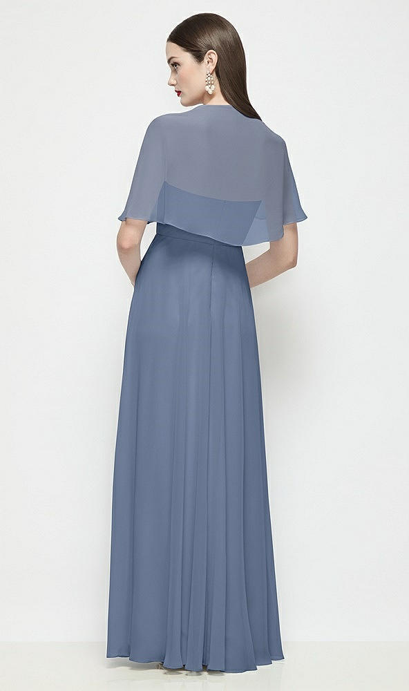 Back View - Larkspur Blue Chiffon Flounce Cape