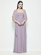 Front View Thumbnail - Lilac Haze Chiffon Flounce Cape