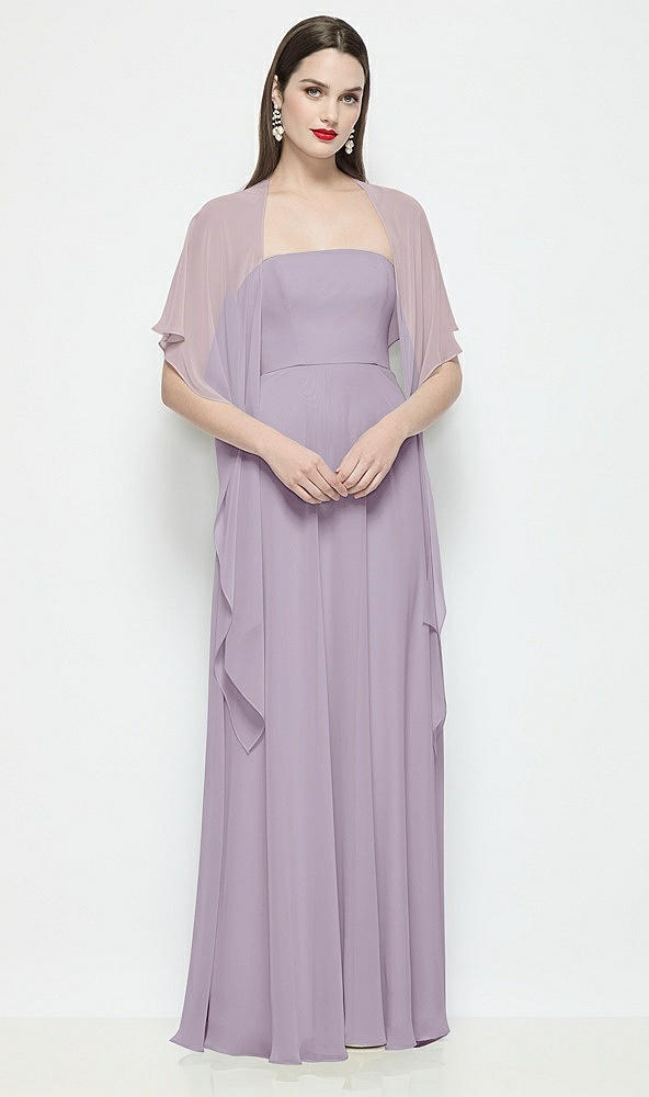 Front View - Lilac Haze Chiffon Flounce Cape