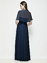 Rear View Thumbnail - Midnight Navy Chiffon Flounce Cape