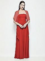 Front View Thumbnail - Poppy Red Chiffon Flounce Cape