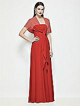 Side View Thumbnail - Poppy Red Chiffon Flounce Cape