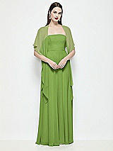 Front View Thumbnail - Peridot Green Chiffon Flounce Cape