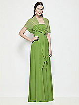 Side View Thumbnail - Peridot Green Chiffon Flounce Cape