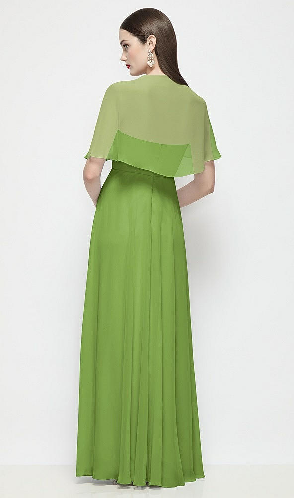 Back View - Peridot Green Chiffon Flounce Cape
