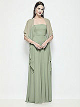 Front View Thumbnail - Sage Chiffon Flounce Cape