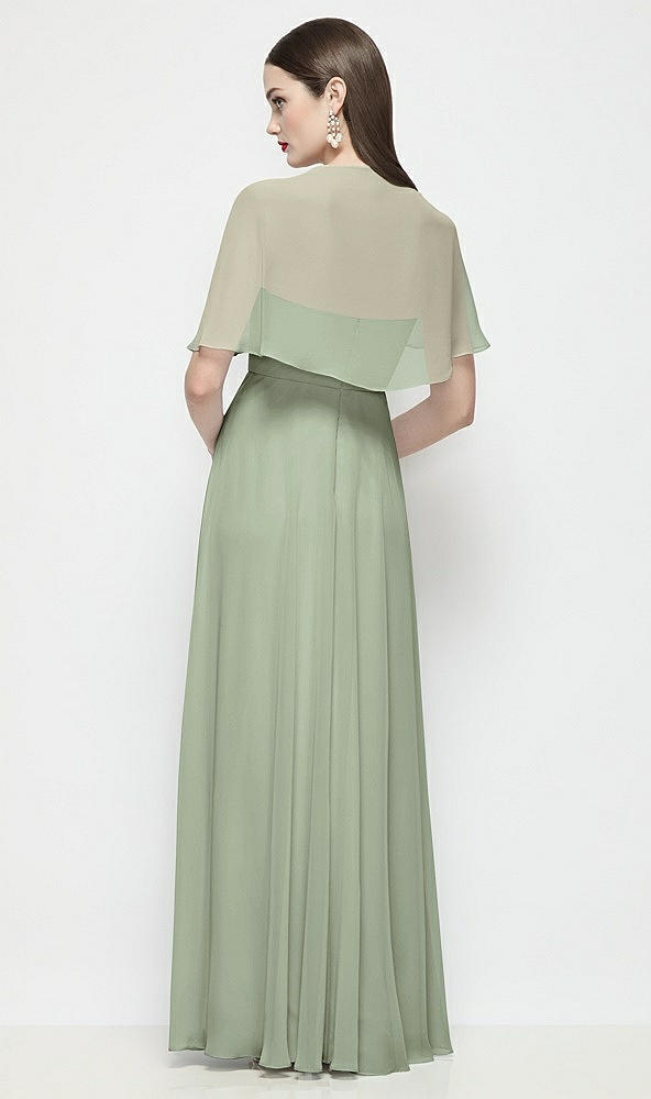 Back View - Sage Chiffon Flounce Cape