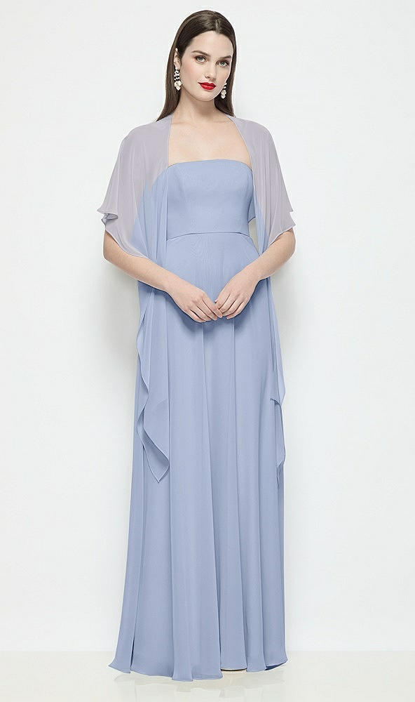 Front View - Sky Blue Chiffon Flounce Cape