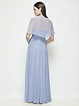 Rear View Thumbnail - Sky Blue Chiffon Flounce Cape