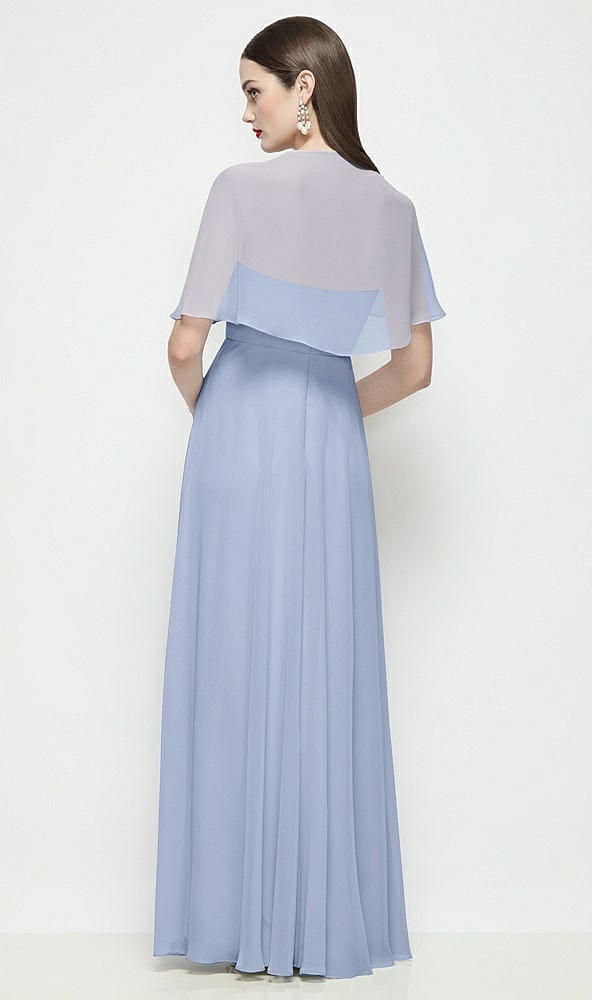 Back View - Sky Blue Chiffon Flounce Cape