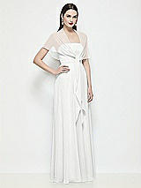 Side View Thumbnail - White Chiffon Flounce Cape