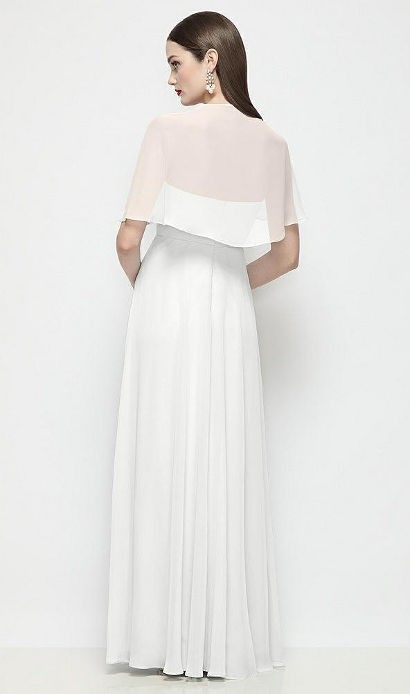 Back View - White Chiffon Flounce Cape