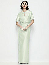 Alt View 1 Thumbnail - Mint Green Jewel Neck Cropped Satin Jacket