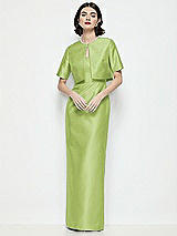 Alt View 1 Thumbnail - Mojito Jewel Neck Cropped Satin Jacket