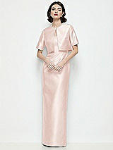 Alt View 1 Thumbnail - Blush Jewel Neck Cropped Satin Jacket