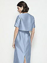 Rear View Thumbnail - Cloudy Jewel Neck Cropped Satin Jacket