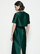 Rear View Thumbnail - Evergreen Jewel Neck Cropped Satin Jacket