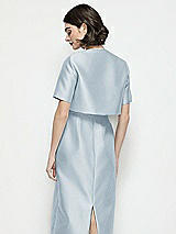 Rear View Thumbnail - Mist Jewel Neck Cropped Satin Jacket
