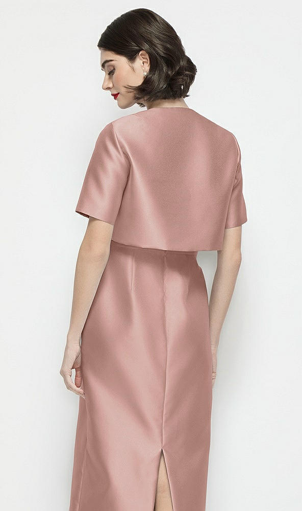 Back View - Neu Nude Jewel Neck Cropped Satin Jacket