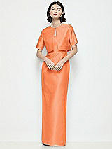 Alt View 1 Thumbnail - Portofino Orange Jewel Neck Cropped Satin Jacket
