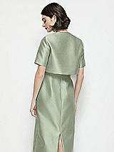 Rear View Thumbnail - Sage Jewel Neck Cropped Satin Jacket