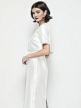 Side View Thumbnail - White Jewel Neck Cropped Satin Jacket