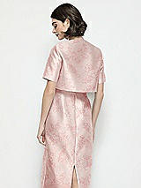 Rear View Thumbnail - Bow And Blossom Print Jewel Neck Cropped Floral Satin Jacket
