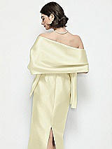 Rear View Thumbnail - Butter Yellow Satin Wrap Stole