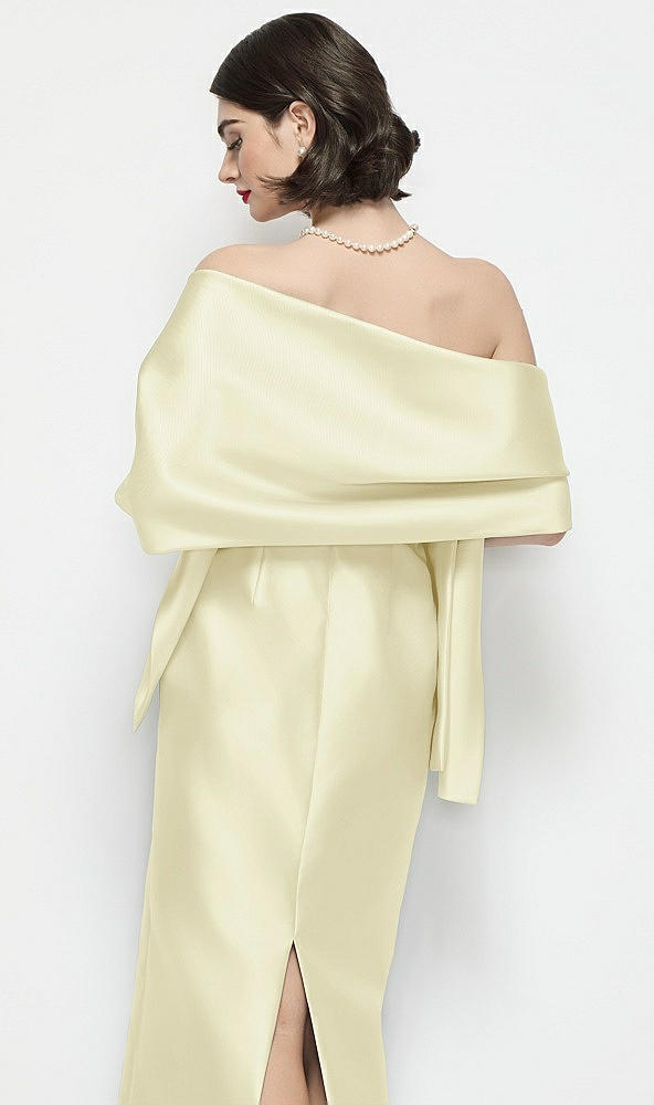 Back View - Butter Yellow Satin Wrap Stole