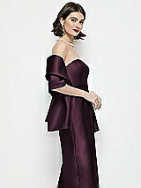 Side View Thumbnail - Deep Plum Satin Wrap Stole