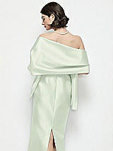 Rear View Thumbnail - Mint Green Satin Wrap Stole