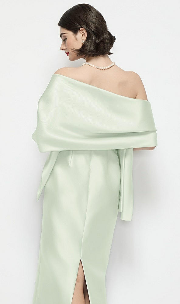 Back View - Mint Green Satin Wrap Stole