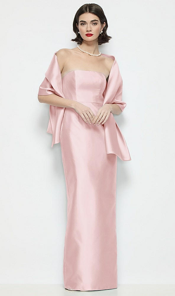 Front View - Ballet Pink Satin Wrap Stole