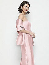 Side View Thumbnail - Ballet Pink Satin Wrap Stole