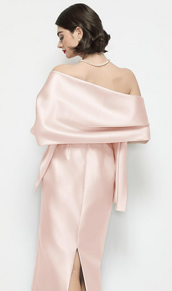 Back View - Blush Satin Wrap Stole