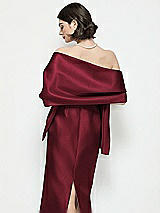 Rear View Thumbnail - Cabernet Satin Wrap Stole