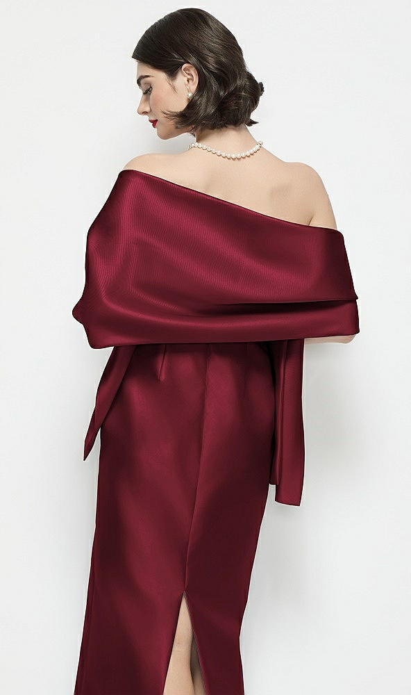 Back View - Cabernet Satin Wrap Stole