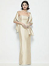 Front View Thumbnail - Champagne Satin Wrap Stole
