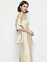 Side View Thumbnail - Champagne Satin Wrap Stole