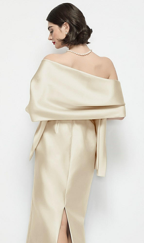 Back View - Champagne Satin Wrap Stole