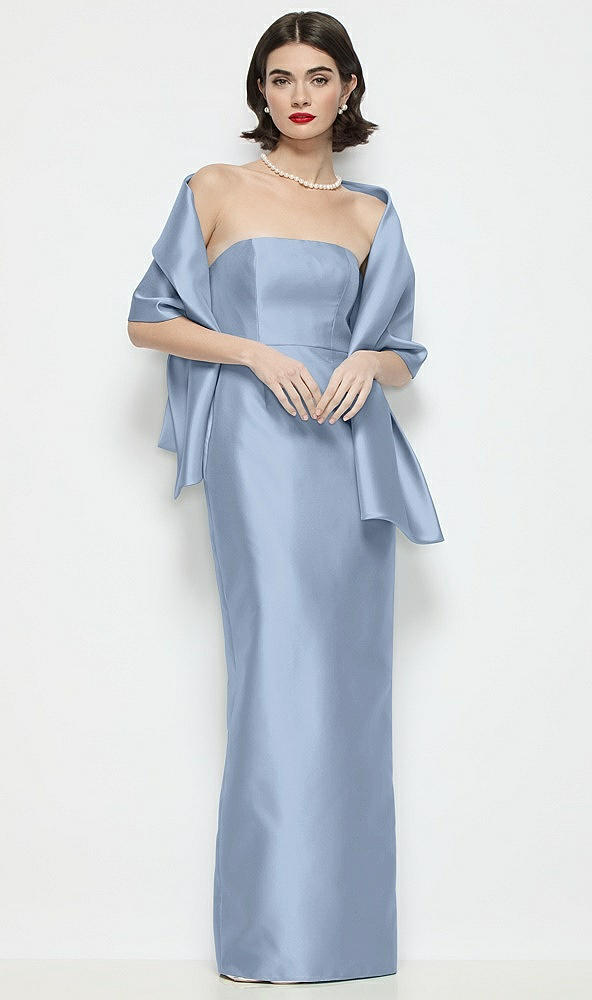 Front View - Cloudy Satin Wrap Stole