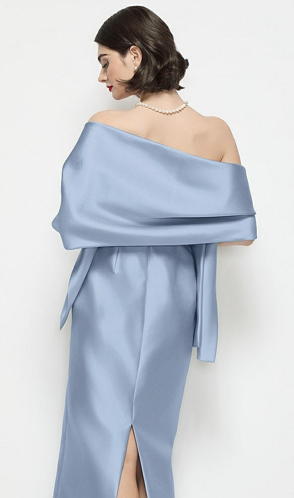 Back View - Cloudy Satin Wrap Stole