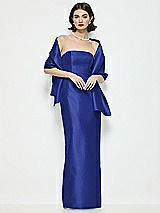 Front View Thumbnail - Cobalt Blue Satin Wrap Stole