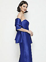 Side View Thumbnail - Cobalt Blue Satin Wrap Stole