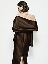 Rear View Thumbnail - Espresso Satin Wrap Stole