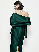 Rear View Thumbnail - Evergreen Satin Wrap Stole