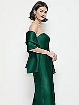 Side View Thumbnail - Hunter Green Satin Wrap Stole