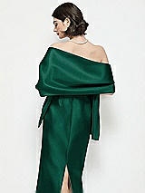 Rear View Thumbnail - Hunter Green Satin Wrap Stole