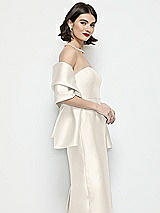 Side View Thumbnail - Ivory Satin Wrap Stole